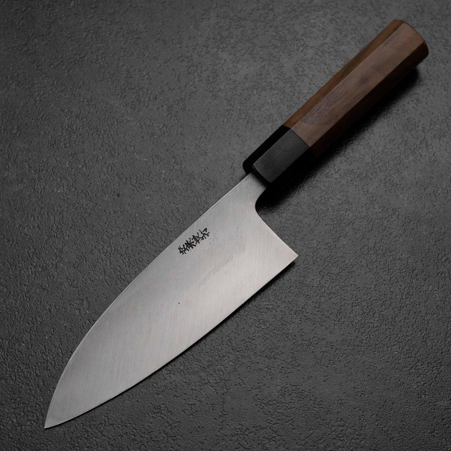 Deba White Steel #2 Kurouchi Tsuchime Walnussholz Griff 150mm - Image 2