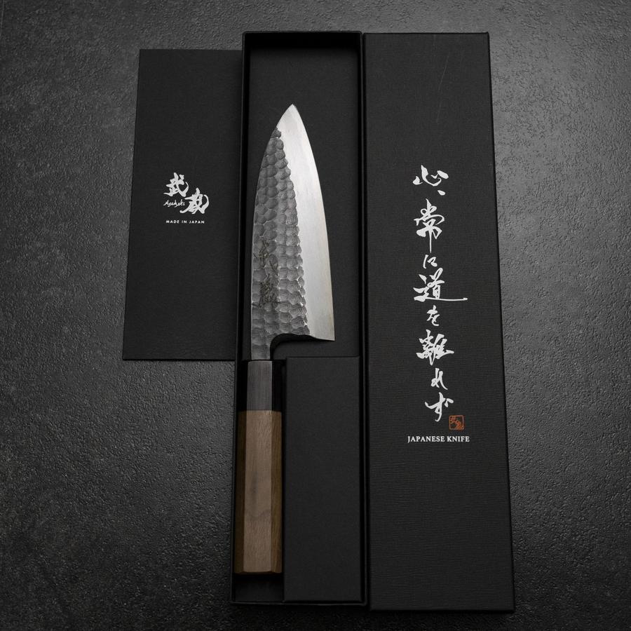 Deba White Steel #2 Kurouchi Tsuchime Walnussholz Griff 150mm - Image 8