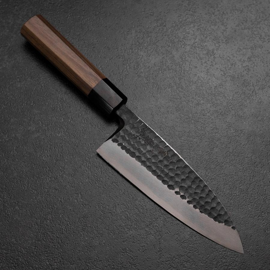 Deba White Steel #2 Kurouchi Tsuchime Walnussholz Griff 165mm