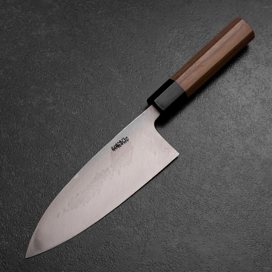 Deba White Steel #2 Kurouchi Tsuchime Walnussholz Griff 165mm - Image 2