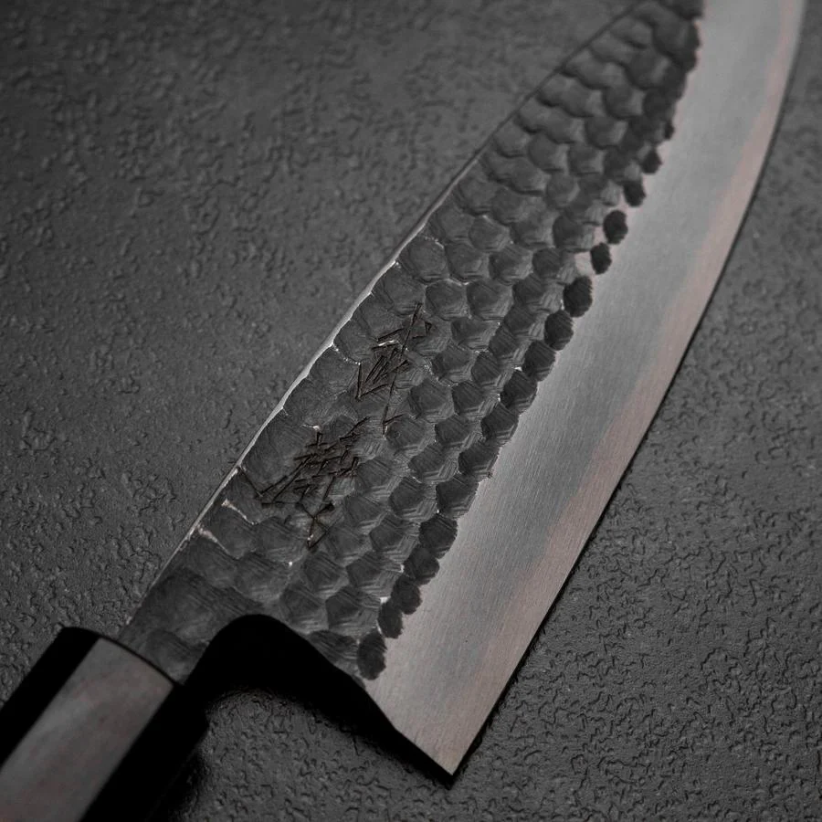 Deba White Steel #2 Kurouchi Tsuchime Walnussholz Griff 165mm - Image 3