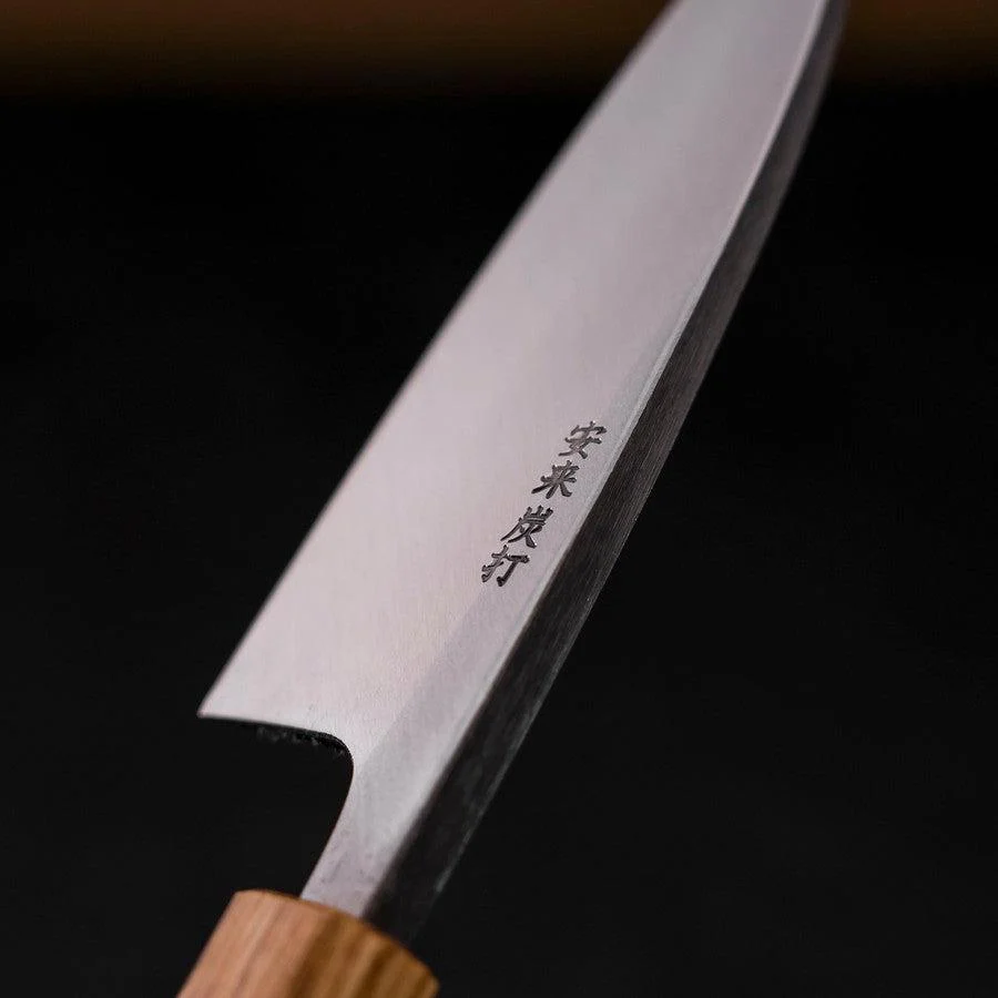 Deba White Steel #2 Kurouchi Tsuchime Yaki Urushi Griff 120mm - Image 3