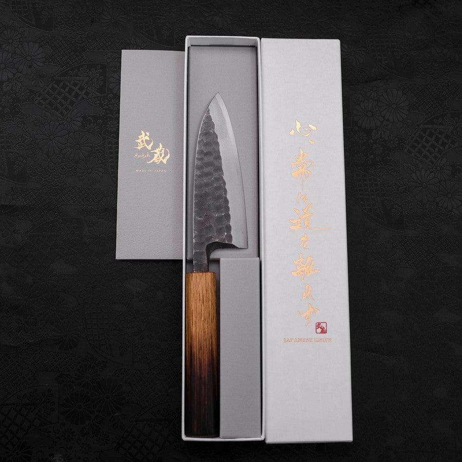 Deba White Steel #2 Kurouchi Tsuchime Yaki Urushi Griff 120mm - Image 8