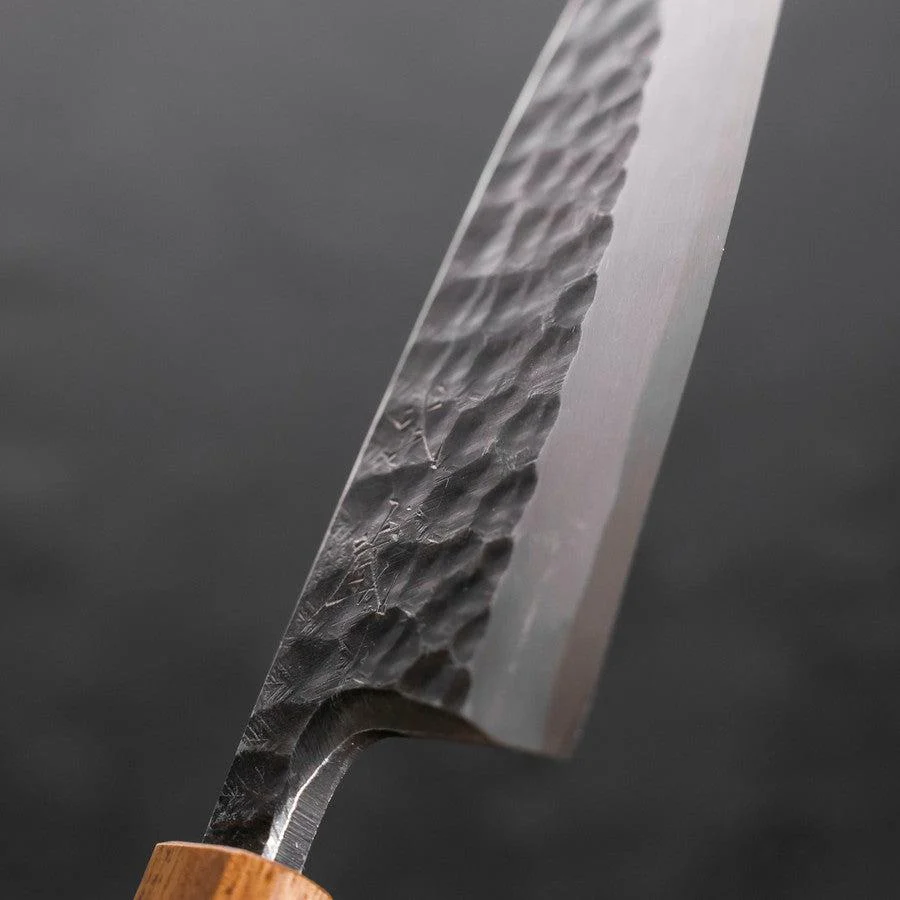 Deba White Steel #2 Kurouchi Tsuchime Yaki Urushi Griff 150mm - Image 3