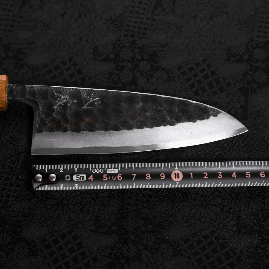 Deba White Steel #2 Kurouchi Tsuchime Yaki Urushi Griff 150mm - Image 7