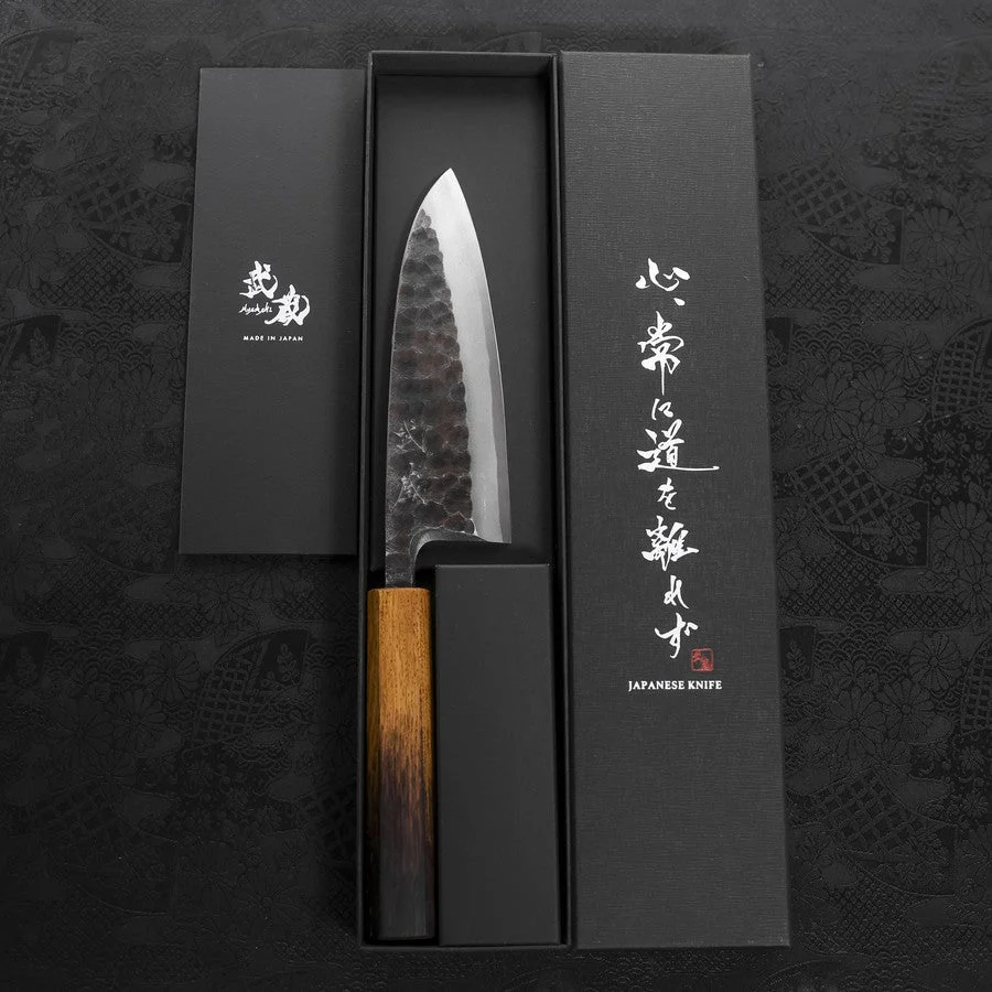 Deba White Steel #2 Kurouchi Tsuchime Yaki Urushi Griff 150mm - Image 8