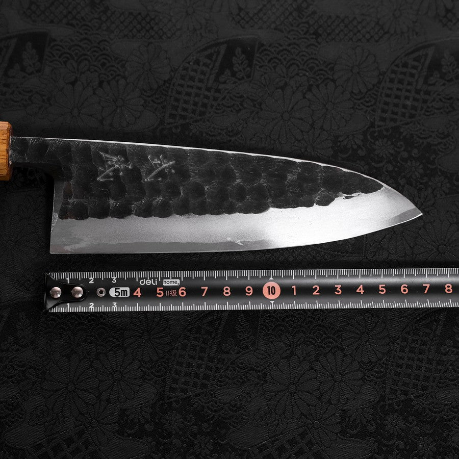 Deba White Steel #2 Kurouchi Tsuchime Yaki Urushi Griff 165mm - Image 7