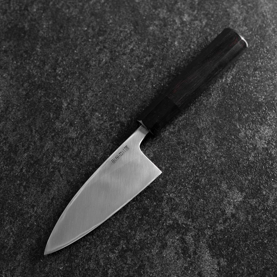 Deba White Steel #2 Poliert Büffelhorn und Ebenholz Griff 120mm - Image 2