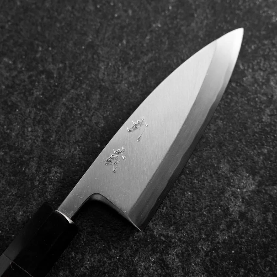 Deba White Steel #2 Poliert Büffelhorn und Ebenholz Griff 120mm - Image 3