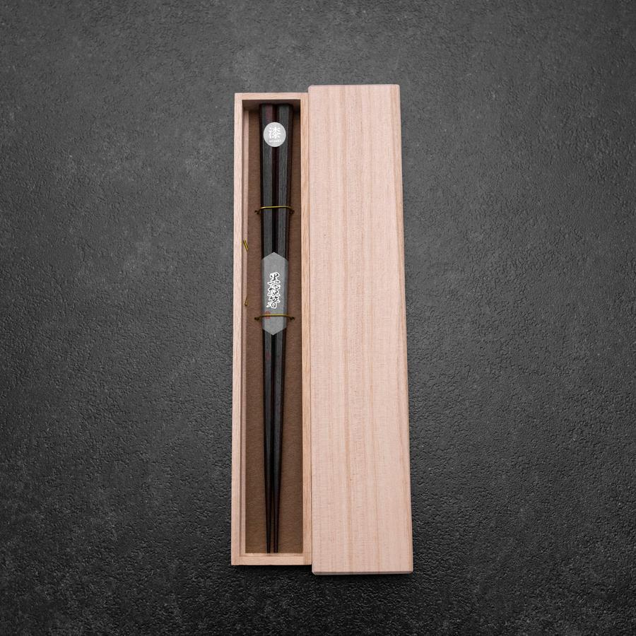 Ebenholz Lackierte Essstäbchen 240mm mit Paulownia-Holzbox