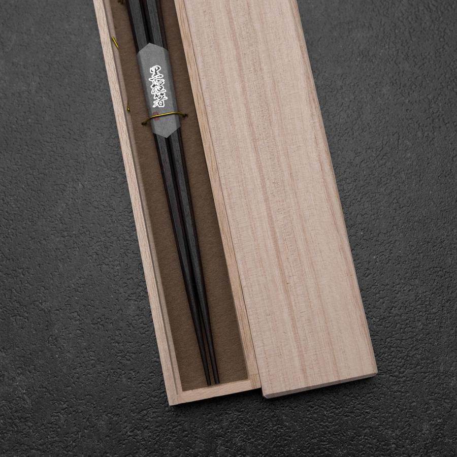 Ebenholz Lackierte Essstäbchen 240mm mit Paulownia-Holzbox - Image 2