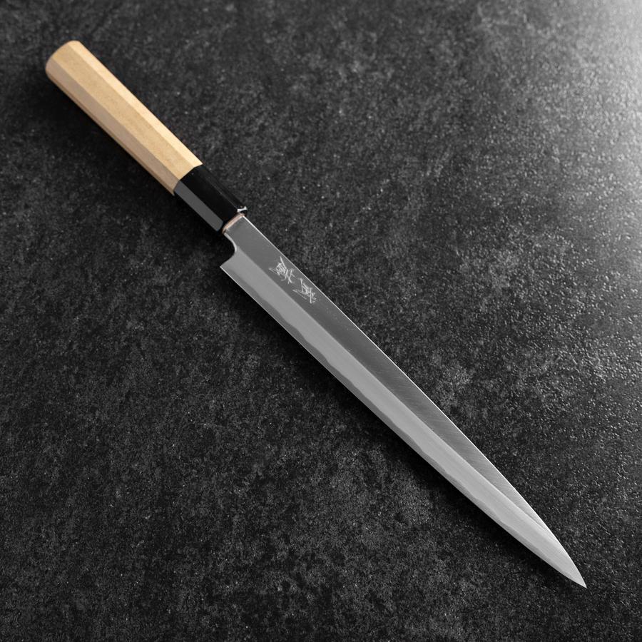 Fuguhiki White Steel #3 Kasumi Büffelhorn und Magnolienholz Griff 240mm