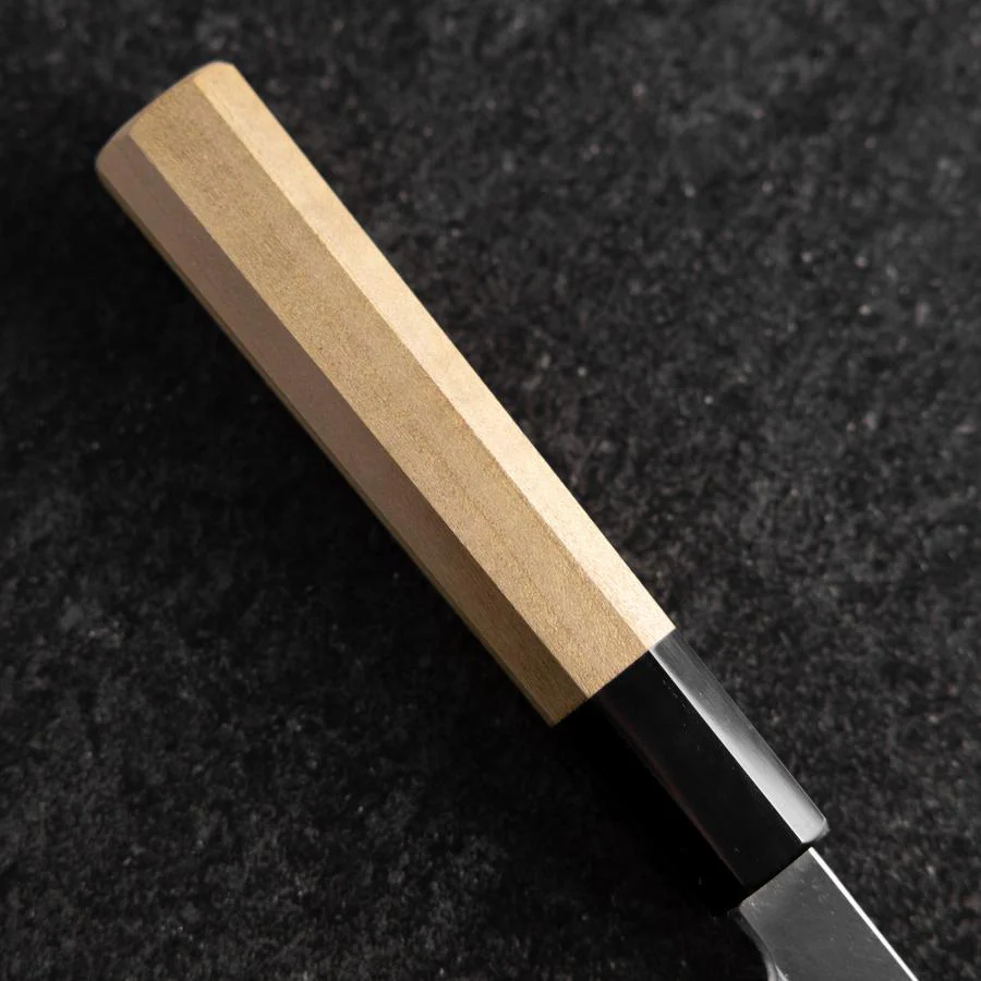 Fuguhiki White Steel #3 Kasumi Büffelhorn und Magnolienholz Griff 240mm - Image 6