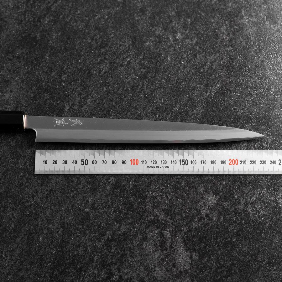 Fuguhiki White Steel #3 Kasumi Büffelhorn und Magnolienholz Griff 240mm - Image 7