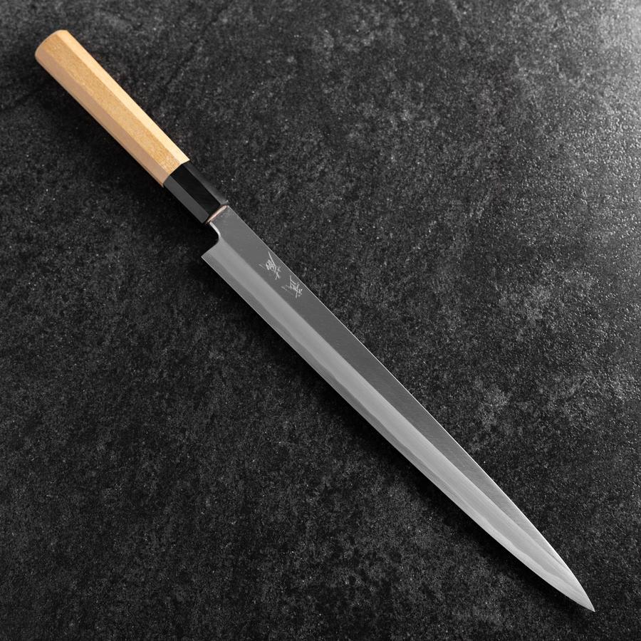 Fuguhiki White Steel #3 Kasumi Büffelhorn und Magnolienholz Griff 300mm