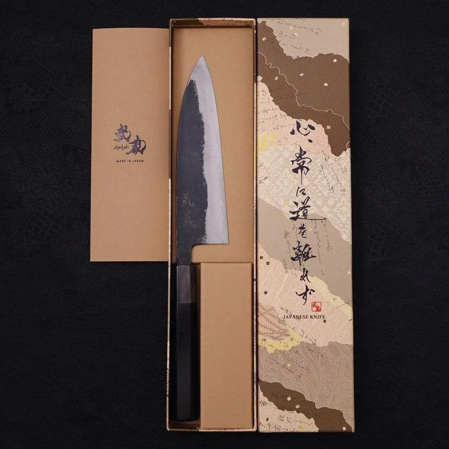 Funayuki Aogami-Super Kurouchi Büffelhorn und Ebenholz Griff 165mm - Image 8