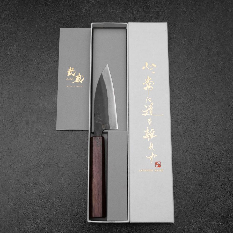 Funayuki Blue Steel #1 Kurouchi Lila Urushi Griff 105mm - Image 8