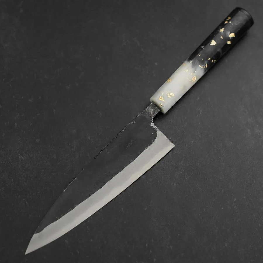 Funayuki Blue Steel #2 Kurouchi Weiß-Schwarzer Ozeanplastik Griff mit Blattgold 165mm - Image 2