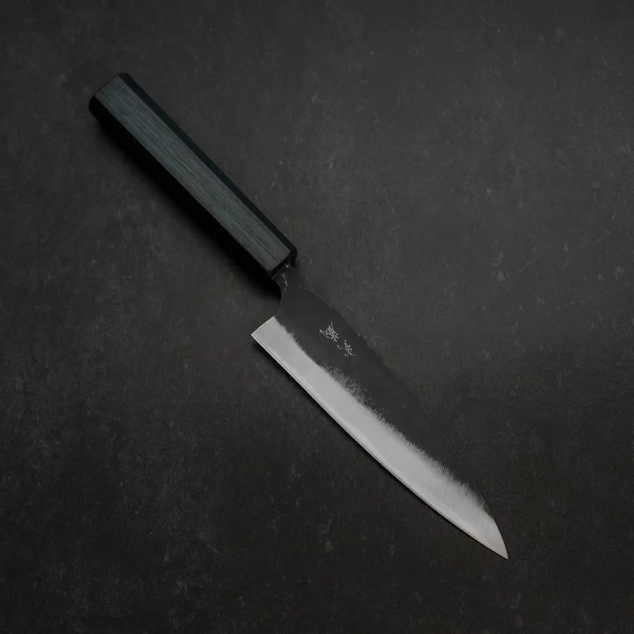 Funayuki Blue Steel #2 Kurouchi Dunkelblauer Urushi Griff 165mm