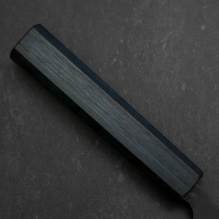Funayuki Blue Steel #2 Kurouchi Dunkelblauer Urushi Griff 165mm - Image 6