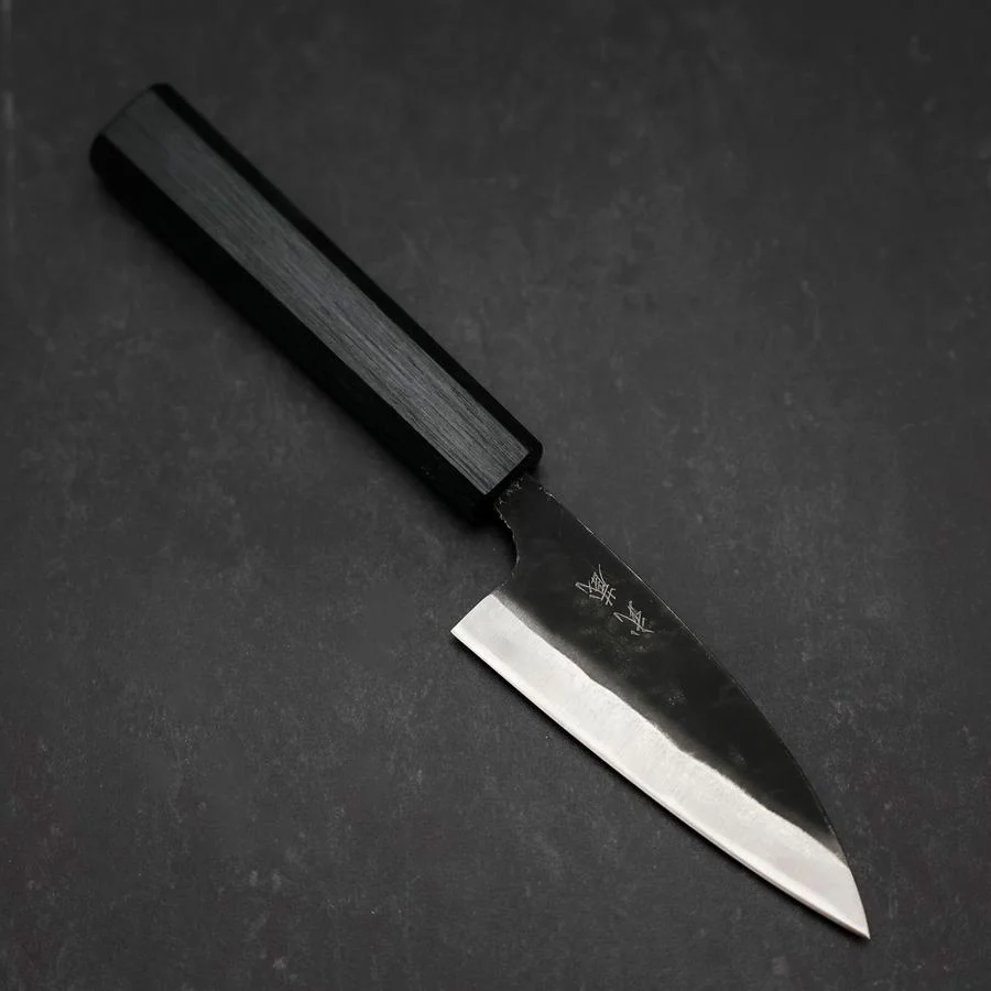 Funayuki Sabaki Blue Steel #1 Kurouchi Büffelhorn und Ebenholz Griff 165mm