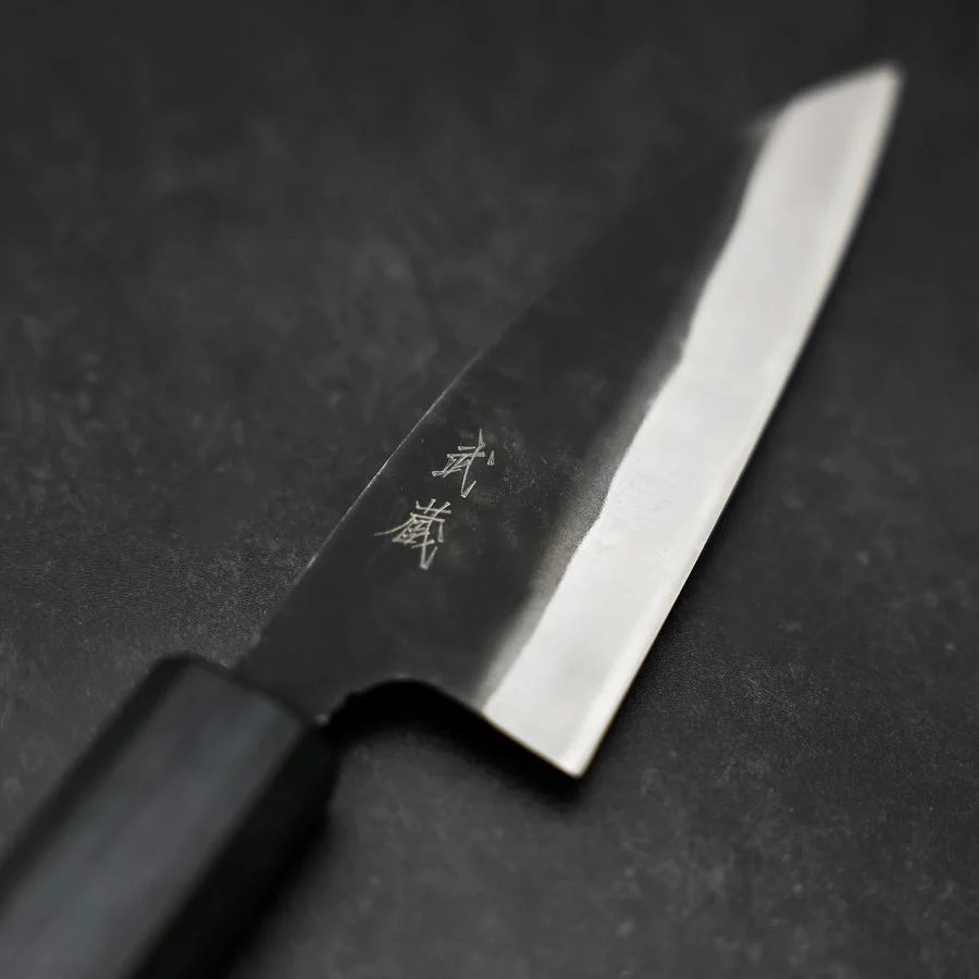 Funayuki Sabaki Blue Steel #1 Kurouchi Büffelhorn und Ebenholz Griff 165mm - Image 3