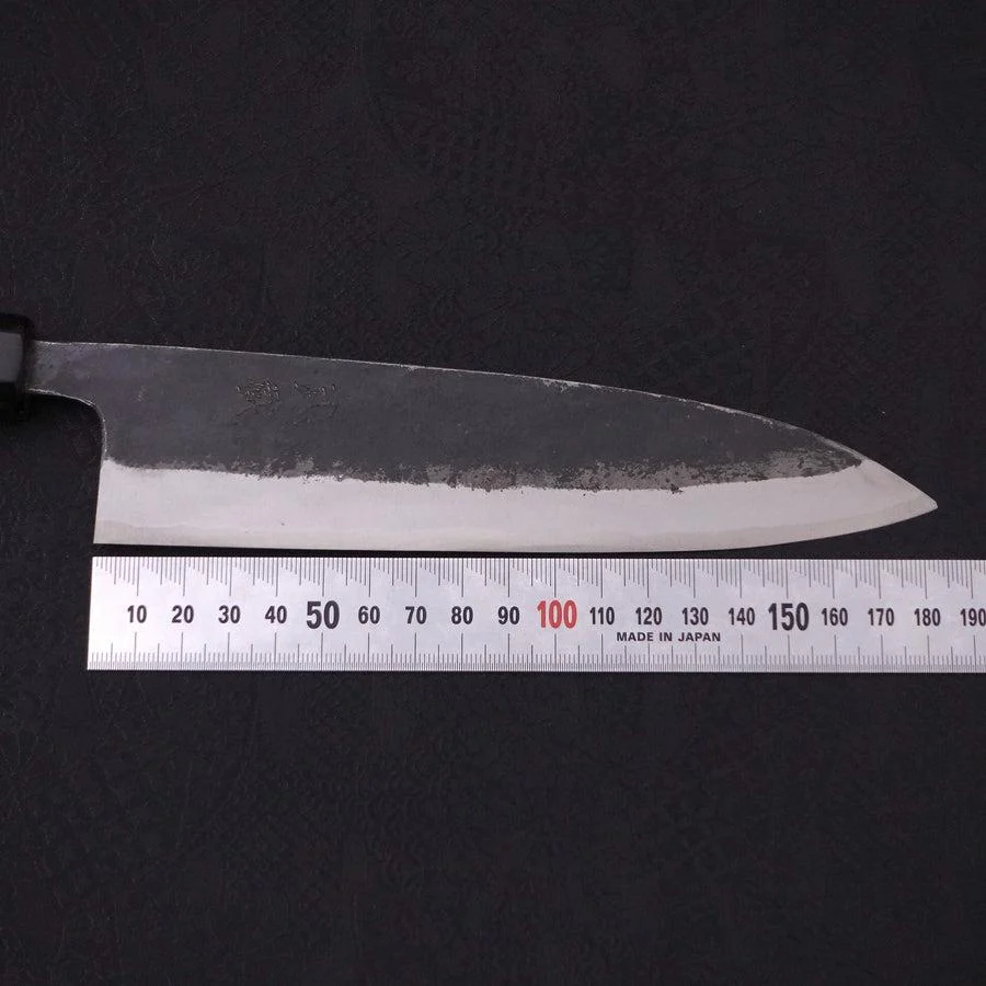 Funayuki Sabaki Aogami-Super Kurouchi Büffelhorn und Ebenholz Griff 180mm - Image 7