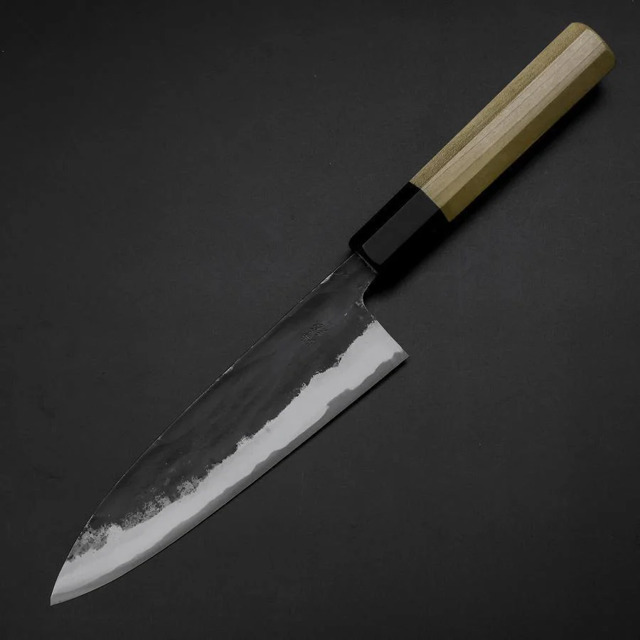 Funayuki Sabaki Blue Steel #1 Kurouchi Büffelhorn und Magnolienholz Griff 165mm - Image 2