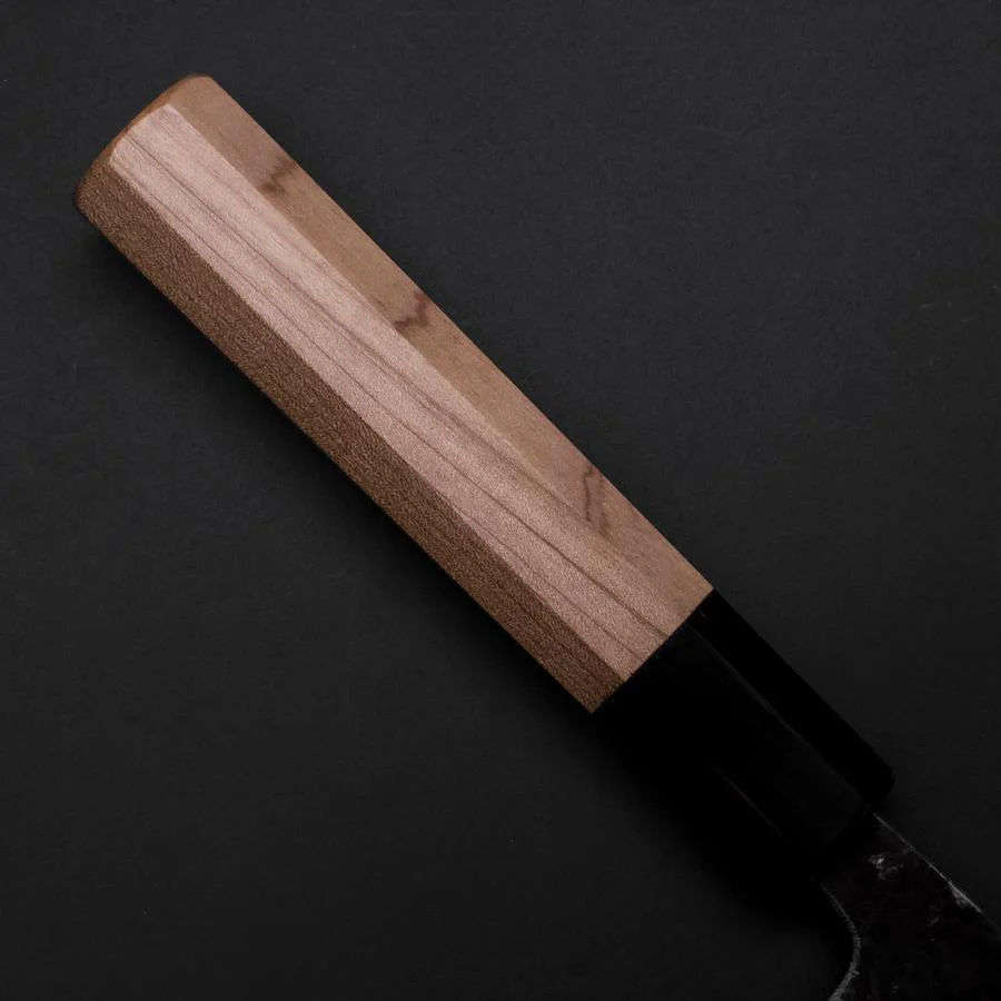 Funayuki Sabaki Blue Steel #1 Kurouchi Büffelhorn und Magnolienholz Griff 165mm - Image 6