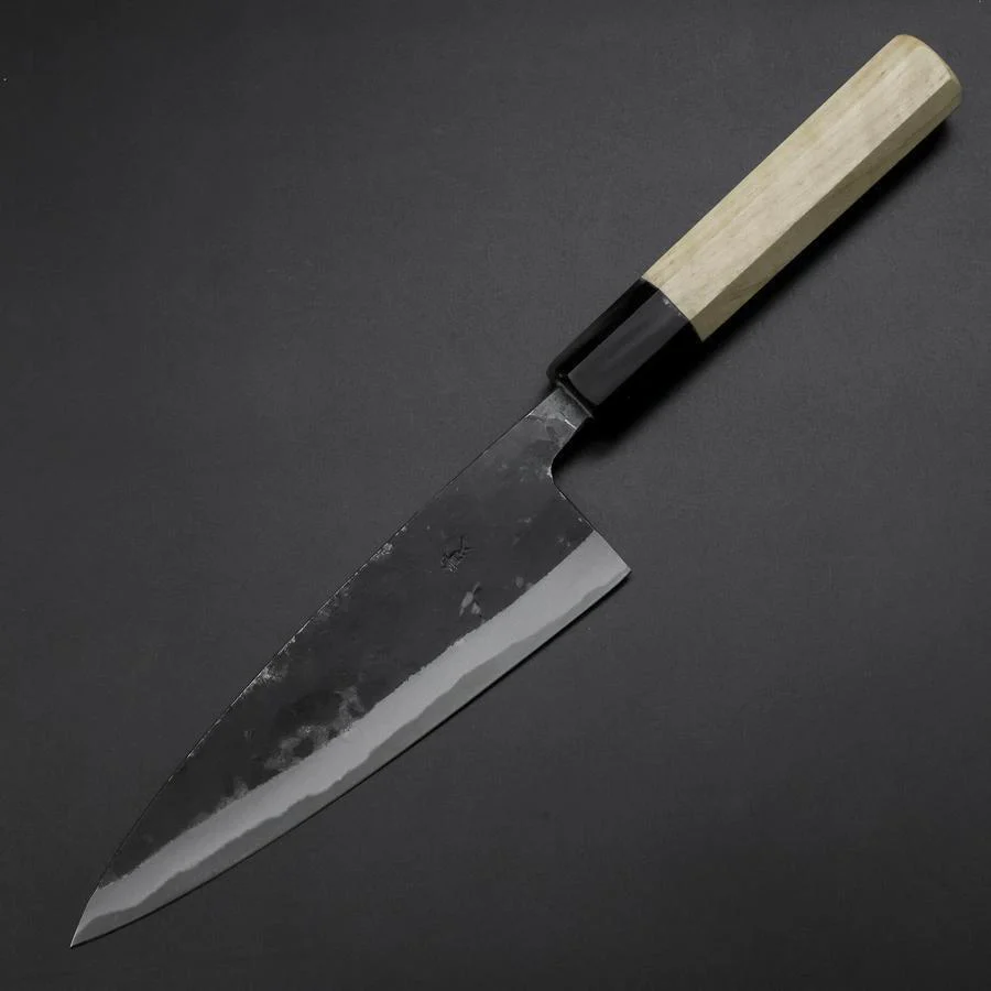 Funayuki Sabaki Blue Steel #1 Kurouchi Büffelhorn und Magnolienholz Griff 160mm - Image 2