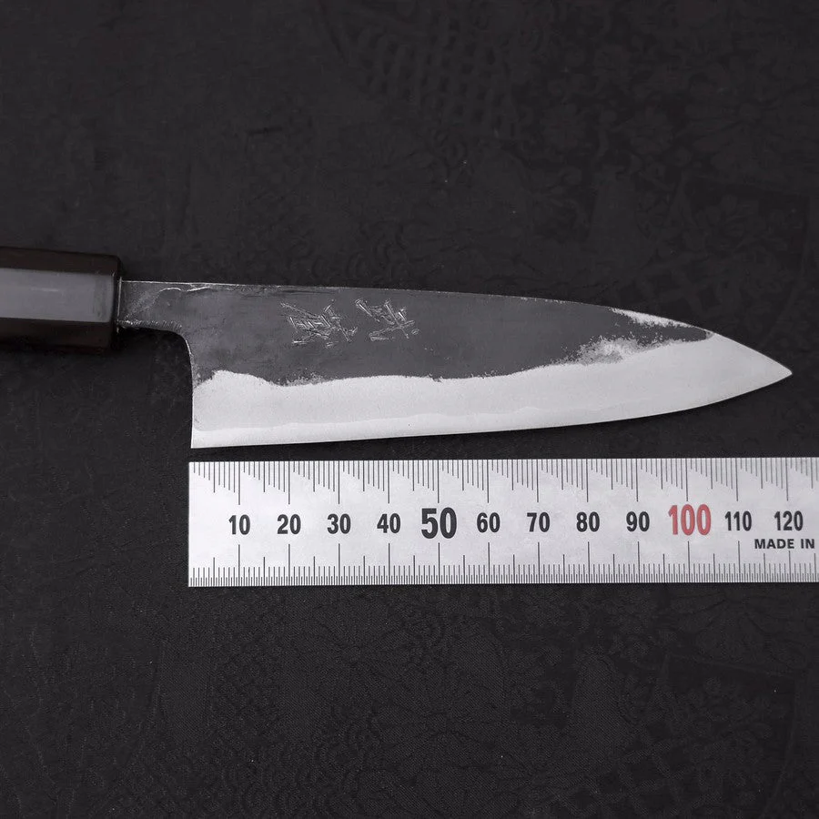 Funayuki Sabaki Blue Super Kurouchi Büffelhorn und Ebenholz Griff 120mm - Image 7