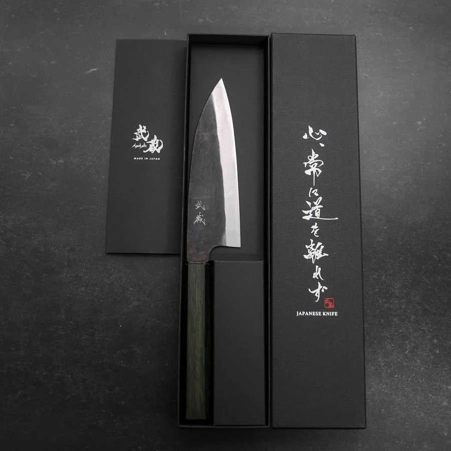 Funayuki White Steel #2 Kurouchi Grüner Urushi Griff 150mm - Image 8
