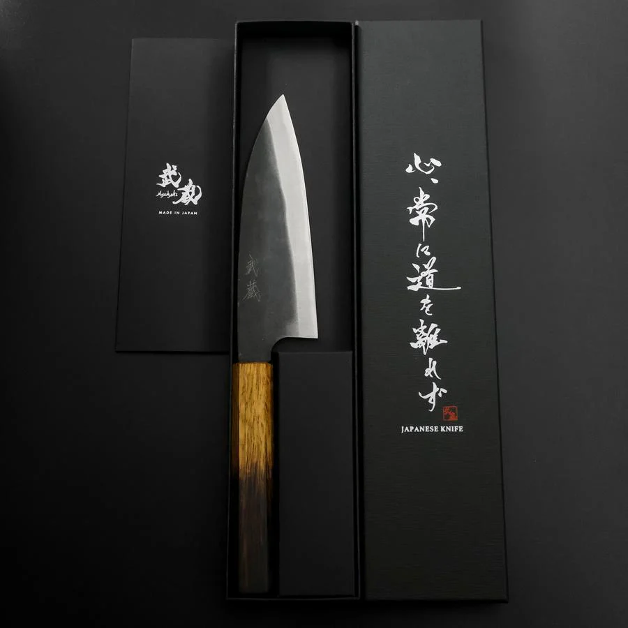 Funayuki White Steel #2 Kurouchi Yaki Urushi Griff 155mm - Image 8
