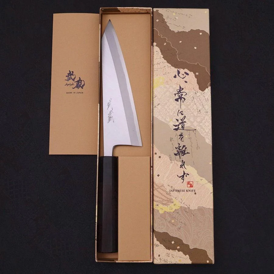 Garasuki Ausbeinmesser White Steel #2 Kasumi Büffelhorn und Ebenholz Griff 180mm - Image 8