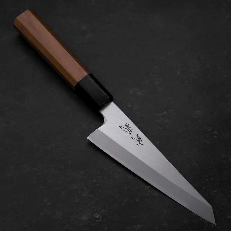 Garasuki Ausbeinmesser White Steel #2 Poliert Büffelhorn und Teakholz Griff 150mm
