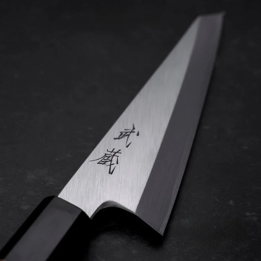 Garasuki Ausbeinmesser White Steel #2 Poliert Büffelhorn und Teakholz Griff 150mm - Image 3