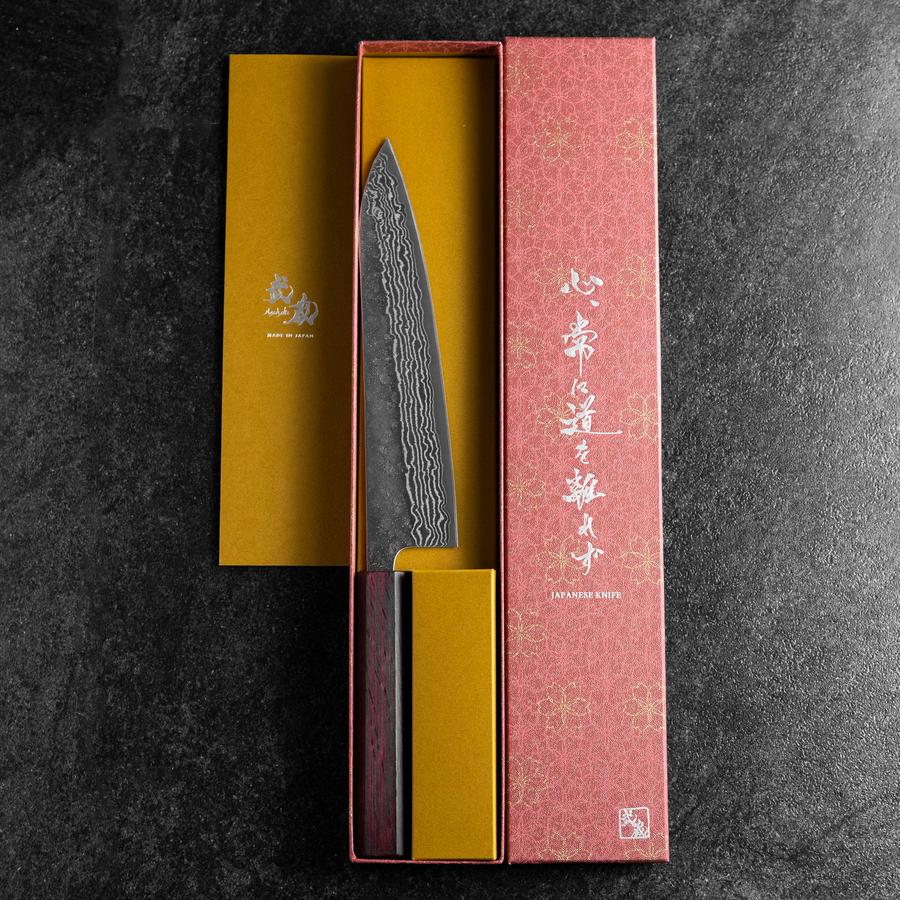 Gyuto 440C Nashiji Damast Lila Urushi Griff 210mm - Image 8