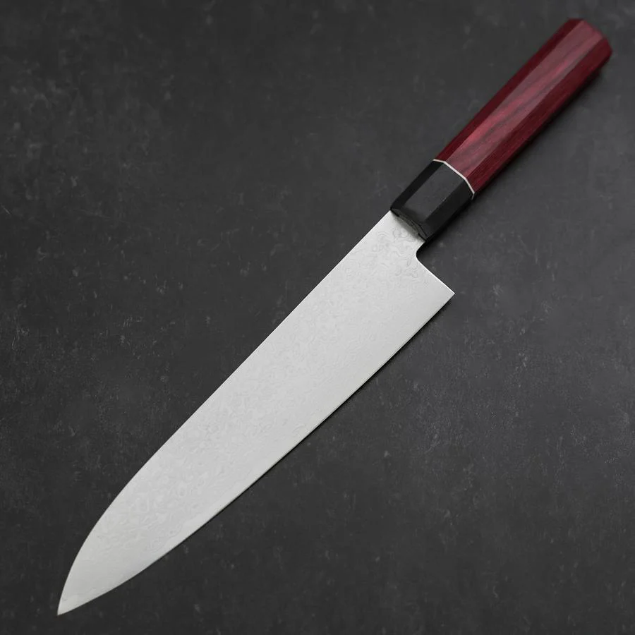 Gyuto AUS-10 Damast Roter Kirschholz Griff 210mm - Image 2