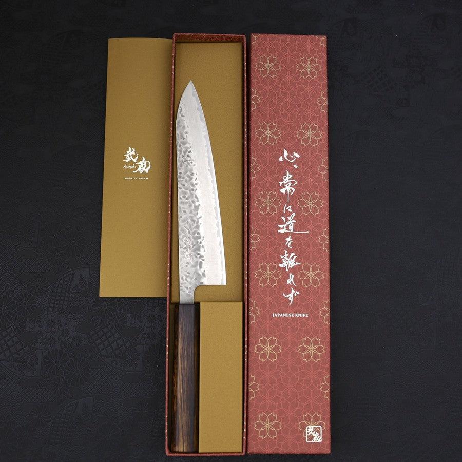 Gyuto AUS-10 Spiegel-Tsuchime Damast Sumi Urushi Griff 210mm - Image 8