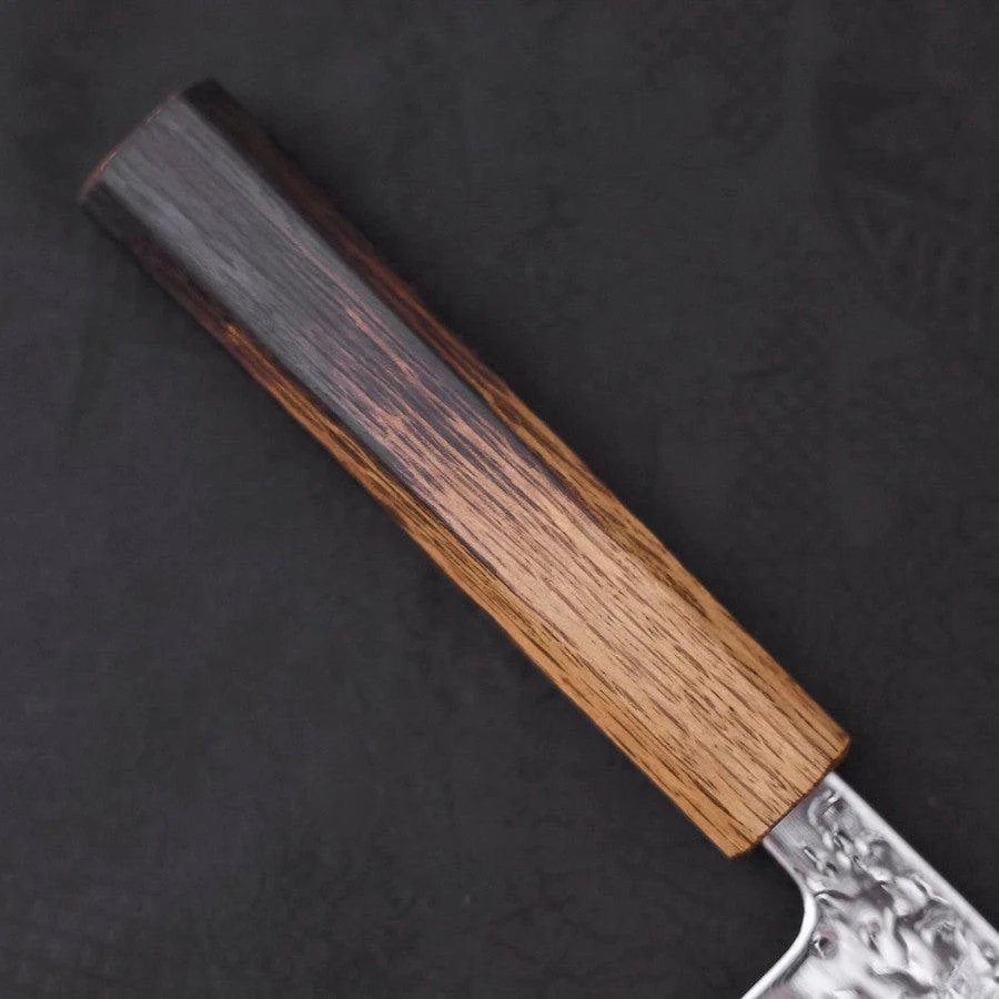 Gyuto AUS-10 Kagami Tsuchime Damast Yaki Urushi Griff 180mm - Image 6