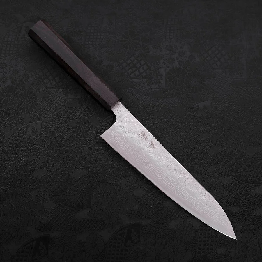 Gyuto AUS-10 Nashiji Damast Ebenholz Griff 180mm
