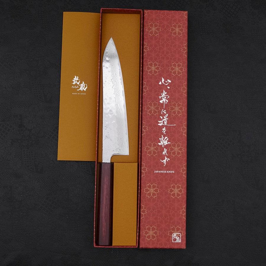 Gyuto AUS-10 Nashiji Damast Lila Urushi Griff 210mm - Image 8
