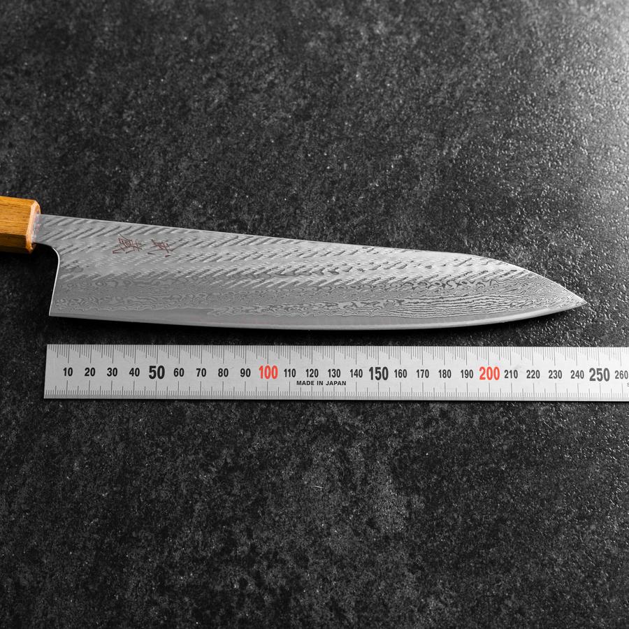 Gyuto AUS-10 Nawame Damast Yaki Urushi Griff 240mm - Image 7