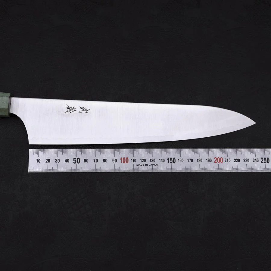 Gyuto AUS-10 Poliert Grüner Ahornholz Griff 240mm - Image 7