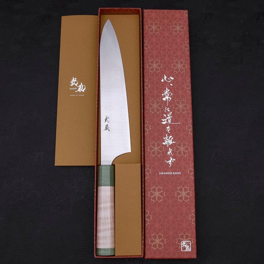 Gyuto AUS-10 Poliert Grüner Ahornholz Griff 240mm - Image 8