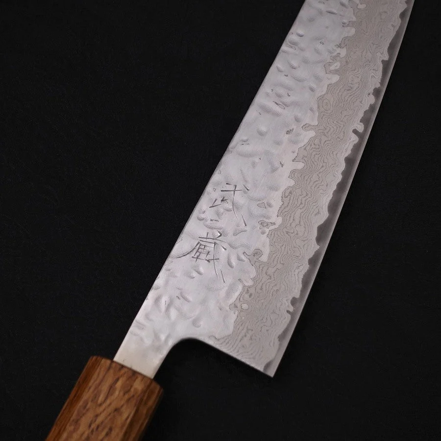 Gyuto AUS-10 Spiegel-Tsuchime Damast Yaki Urushi Griff 210mm - Image 3