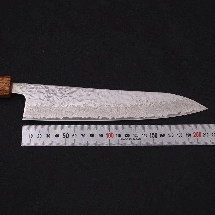 Gyuto AUS-10 Spiegel-Tsuchime Damast Yaki Urushi Griff 210mm - Image 7