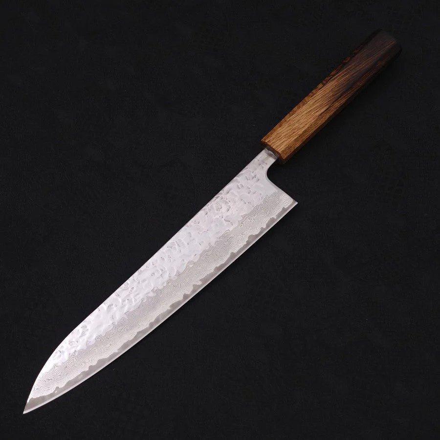 Gyuto AUS-10 Spiegel-Tsuchime Damast Yaki Urushi Griff 240mm - Image 2