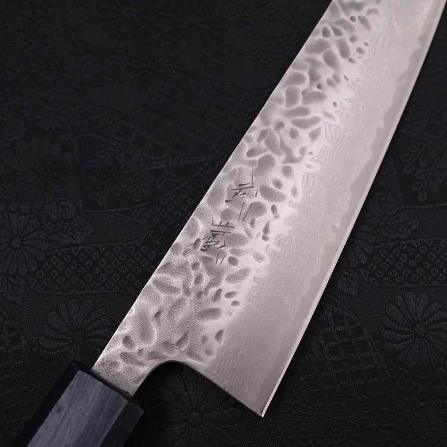 Gyuto AUS-10 Tsuchime Damast Dunkelblauer Urushi Griff 210mm - Image 3