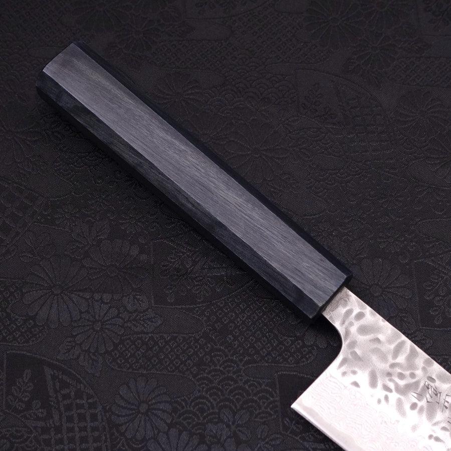 Gyuto AUS-10 Tsuchime Damast Dunkelblauer Urushi Griff 210mm - Image 6